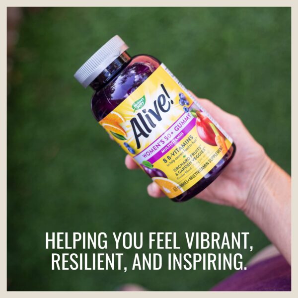 Version 1.0.0 Vista lateral del frasco Alive! gominas