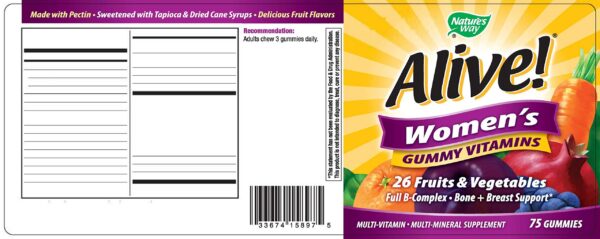 Nature's Way Alive gomitas vitaminas mezcla frutas verduras