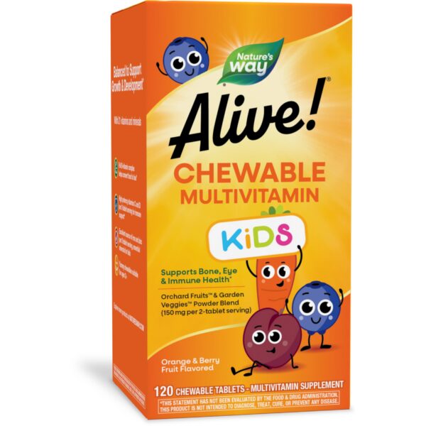 Nature’s Way Alive! multivitaminas masticables niños envase