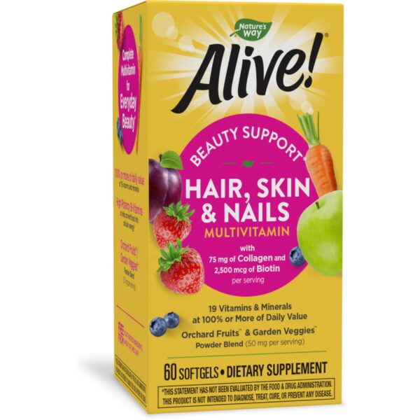 Nature's Way Alive multivitamínico cabello piel uñas frasco