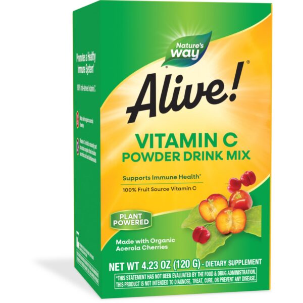 Nature's Way Alive polvo vitamina c acerola orgánica envase
