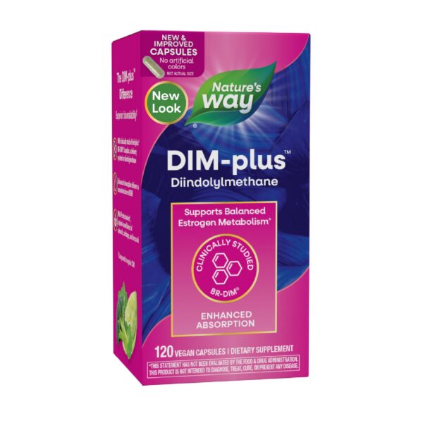 Botella Nature's Way DIM-Plus con etiqueta