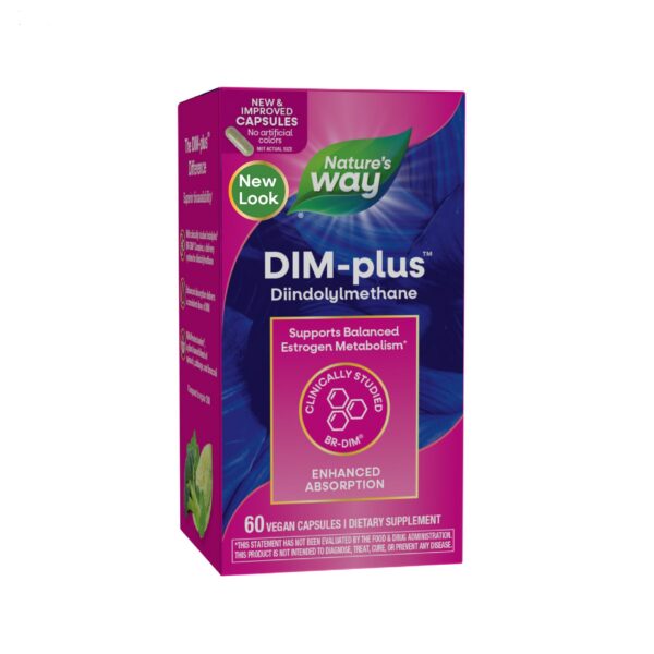Version 1.0.0 Nature's Way DIM-Plus cápsulas veganas apoyo hormonal metabolismo estrógenos