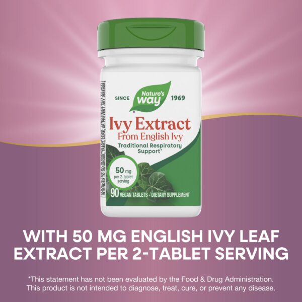 Etiqueta lateral Nature's Way extracto hiedra