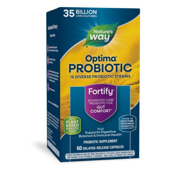 Envase Nature's Way Fortify Optima probiótico para adultos 35 mil millones cultivos