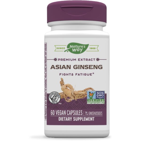 Nature's Way Ginseng Asiático Premium 60 cápsulas envase frontal