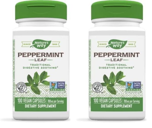 Nature's Way cápsulas hoja de menta herbal para digestión