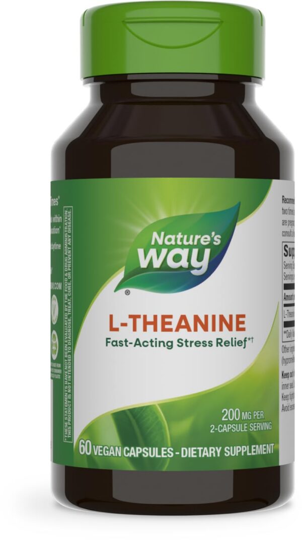 Etiqueta y caja L-Theanine Nature's Way