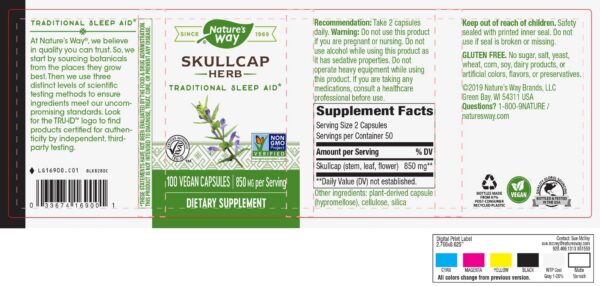 Nature's Way Skullcap cápsulas 100 unidades no OGM