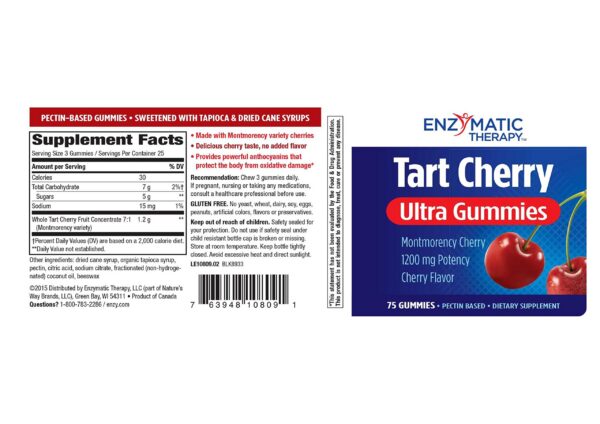 Gomitas Tart Cherry Ultra Nature's Way, 75 gomitas