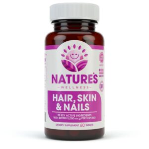 Natures Wellness cápsulas para cabello piel y uñas 60 unidades