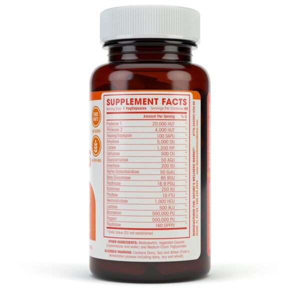 Caja del suplemento Enzimas Digestivas Completas para salud intestinal