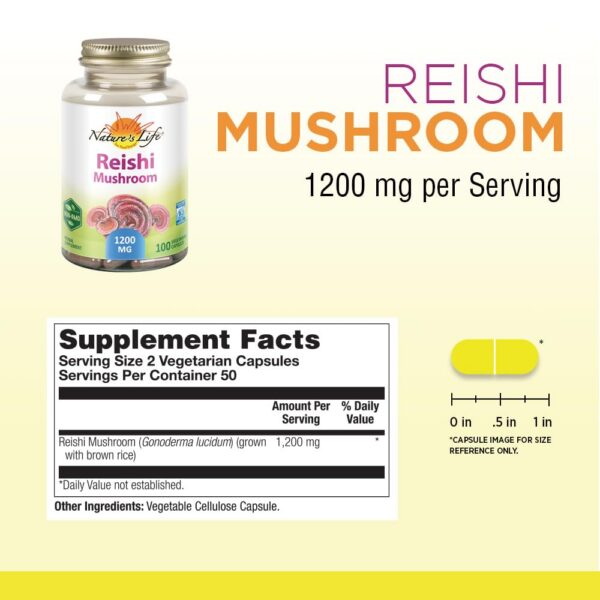 Suplemento inmunológico Reishi de Nature's Life no GMO