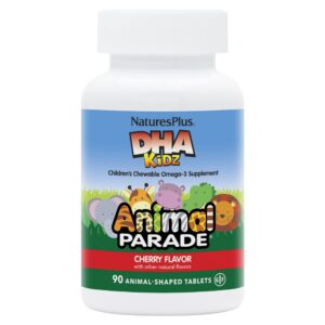 NaturesPlus Animal Parade DHA tabletas masticables omega 3 sabor cereza