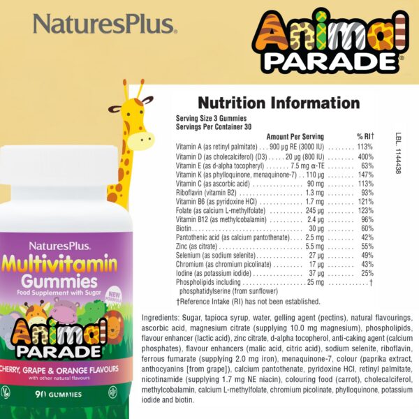 Version 1.0.0 Gomitas Animal Parade etiqueta lateral