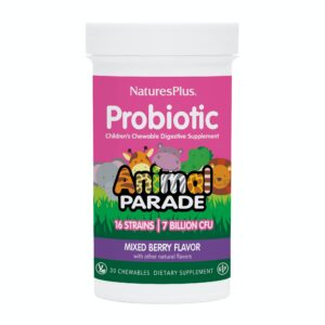 Frente del envase NaturesPlus Animal Parade Probiotic Mix Berry