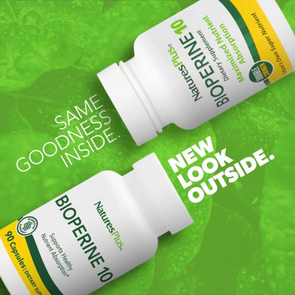 Frasco Bioperine y cápsulas visibles