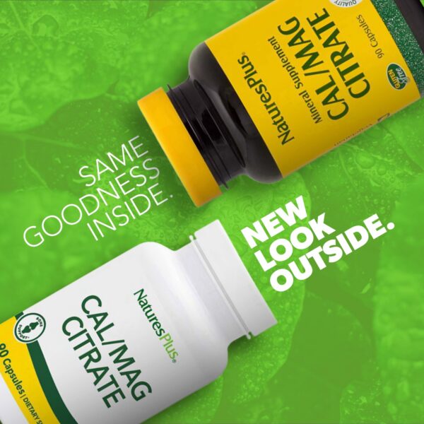 Frasco NaturesPlus Cal/Mag Citrate – etiqueta frontal