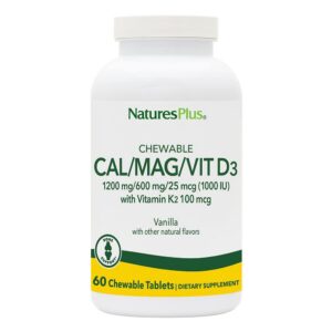 NaturesPlus Cal/Mag/Vit D3 con K2, frente del producto