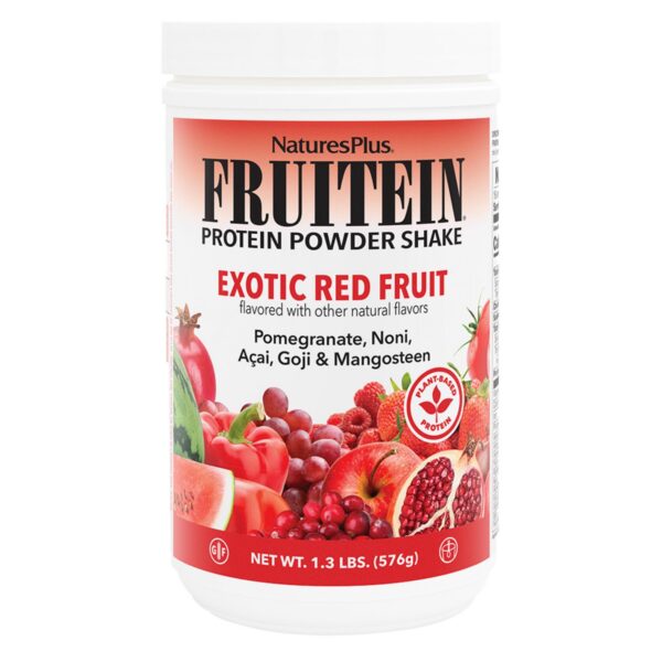 NaturesPlus FRUITEIN Exotic Red Fruit Shake frasco