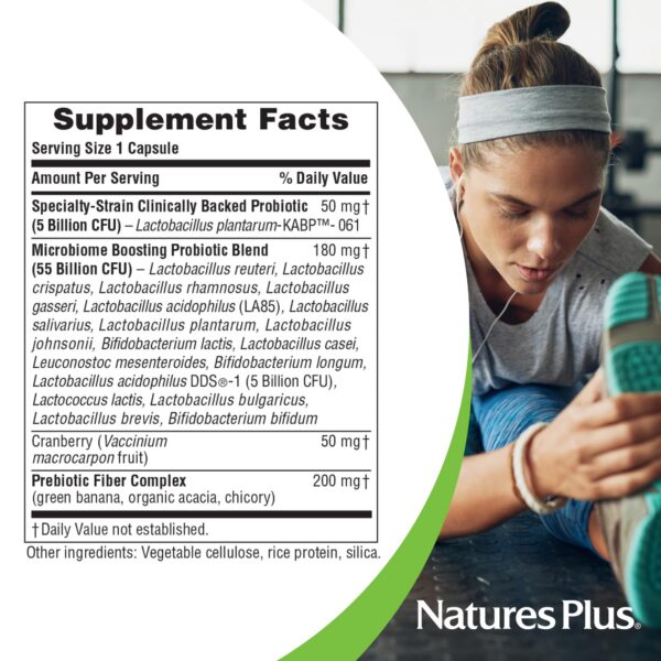 NaturesPlus GI Natural Probiotic para salud femenina