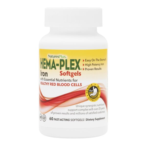 NaturesPlus Hema-Plex Iron etiqueta frontal