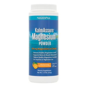 Version 1.0.0 NaturesPlus KalmAssure magnesium powder orange label front