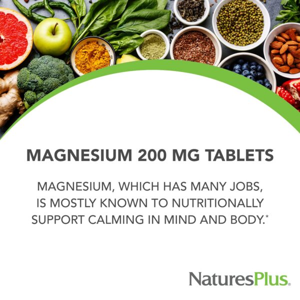 NaturesPlus magnesio 200 mg ingredientes