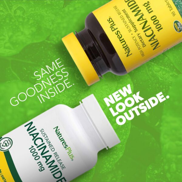 Suplemento Niacinamida vitamina B3 NaturesPlus 90 tabletas