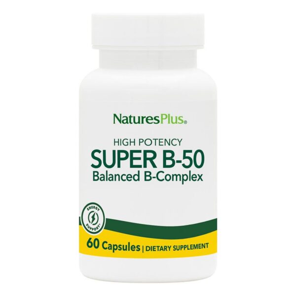 Version 1.0.0 NaturesPlus Super B50-60 frasco frontal