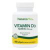 NaturesPlus suplemento vitamina d3 10000 ui cápsulas blandas