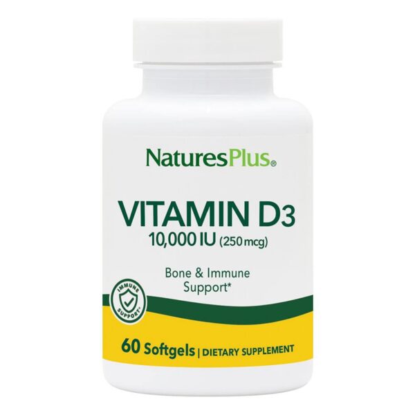 NaturesPlus suplemento vitamina d3 10000 ui cápsulas blandas
