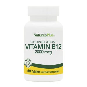 NaturesPlus vitamina B12 metilcobalamina 2000mcg botella frontal