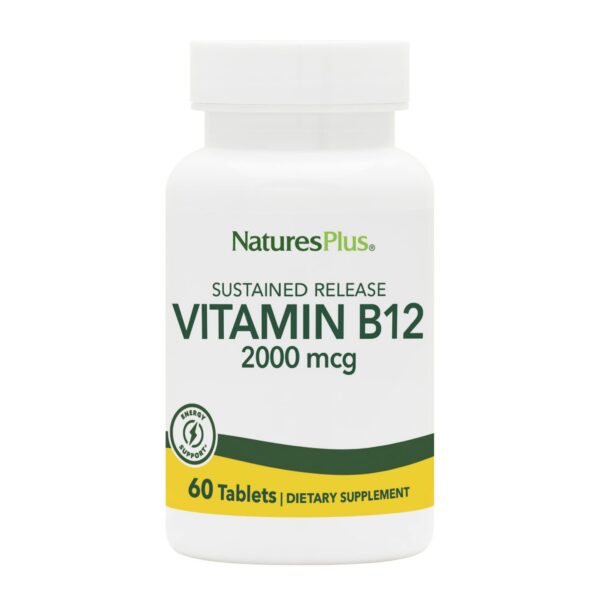 NaturesPlus vitamina B12 metilcobalamina 2000mcg botella frontal