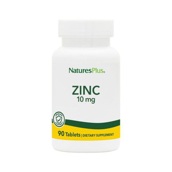 Paquete de suplemento NaturesPlus Zinc 10 mg 90 tabletas
