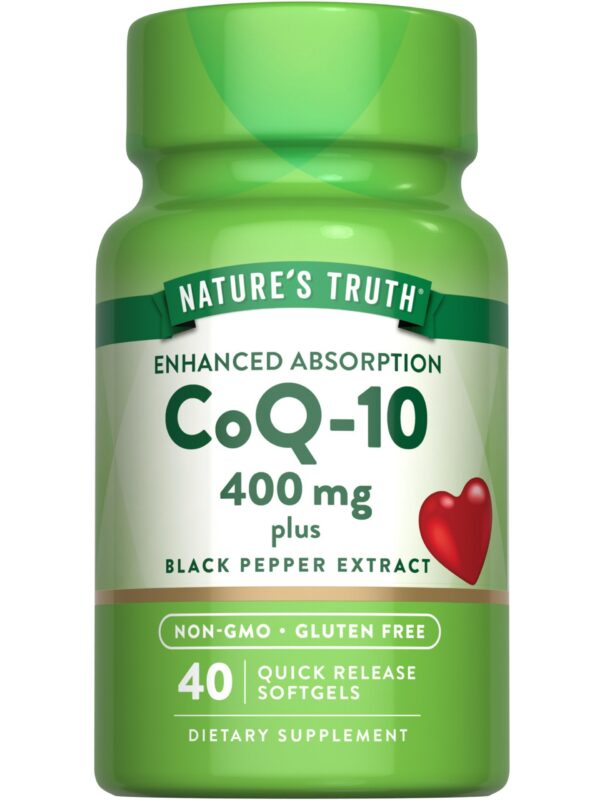 Version 1.0.0 Frente de la caja Nature's Truth CoQ10 400 mg cápsulas suaves
