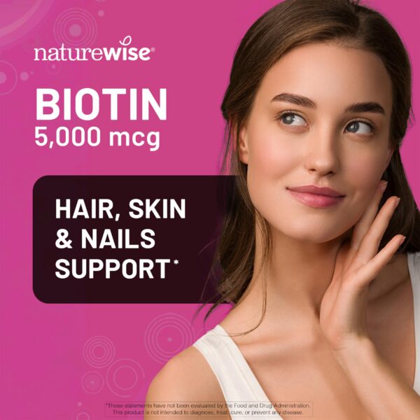 Version 1.0.0 Etiqueta frontal NatureWise Biotina 5,000 mcg