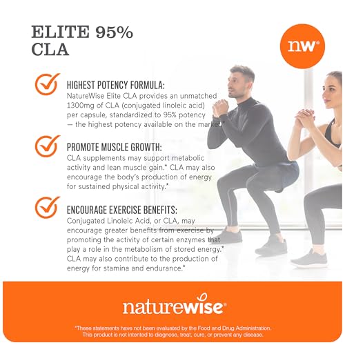 Frasco NatureWise CLA 1300 detalle etiqueta lateral