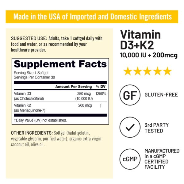 Detalle de ingredientes NatureWise D3 + K2