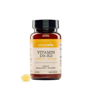 Frasco NatureWise D3 + K2 con etiqueta