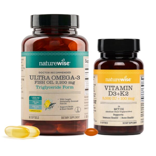 Frente del envase NatureWise Omega-3 y D3/K2