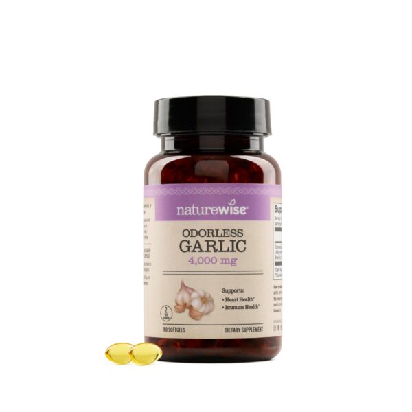 Version 1.0.0 NatureWise suplemento ajo 4000mg frasco vista frontal