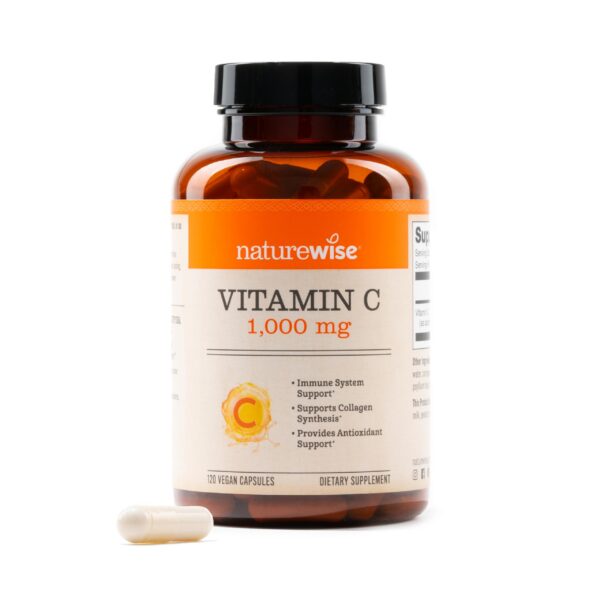 NatureWise vitamina c 1000mg cápsulas suplemento vegano frasco