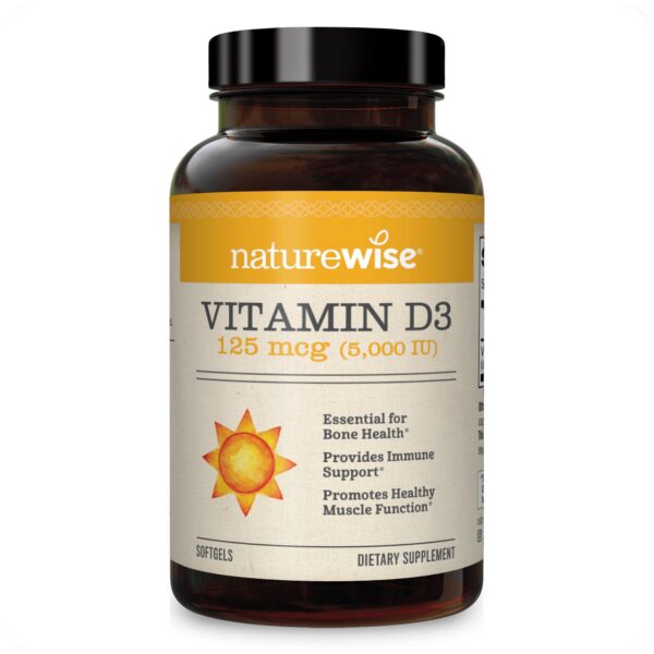 Etiqueta frontal NatureWise Vitamina D3 y Complejo B