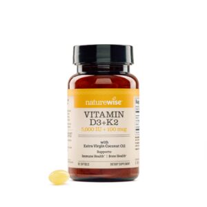 NatureWise cápsulas blandas vitamina D3 5000 IU K2 MK7