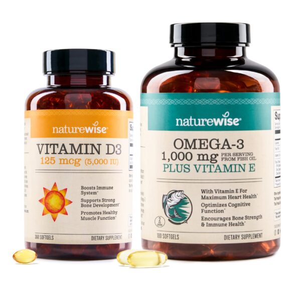 NatureWise vitamina d3 5000iu y omega-3 aceite de pescado paquete