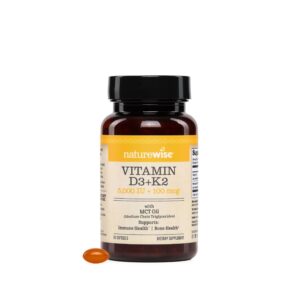 NatureWise vitamina d3 k2 cápsulas blandas soporte óseo vegano