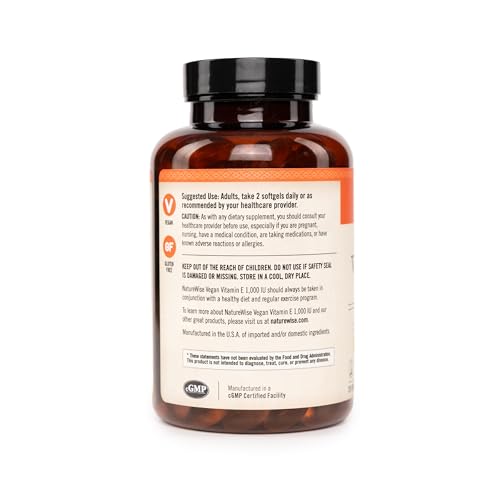 Vista lateral del frasco NatureWise Vitamina E