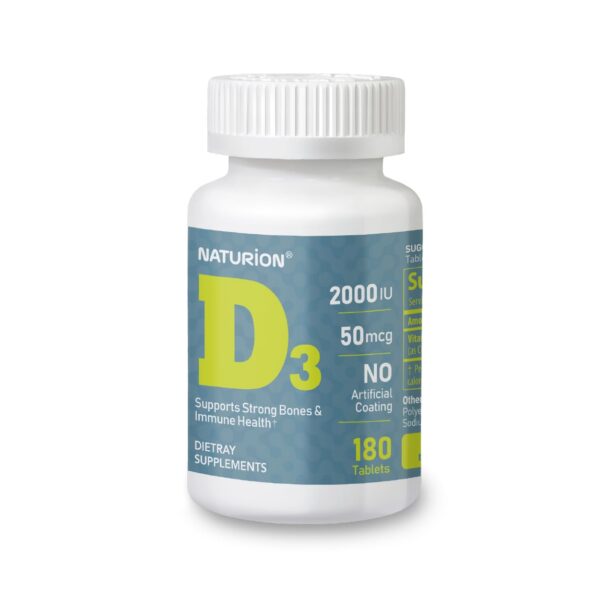 NATURION Vitamina D3 tableta mini 180 conteo