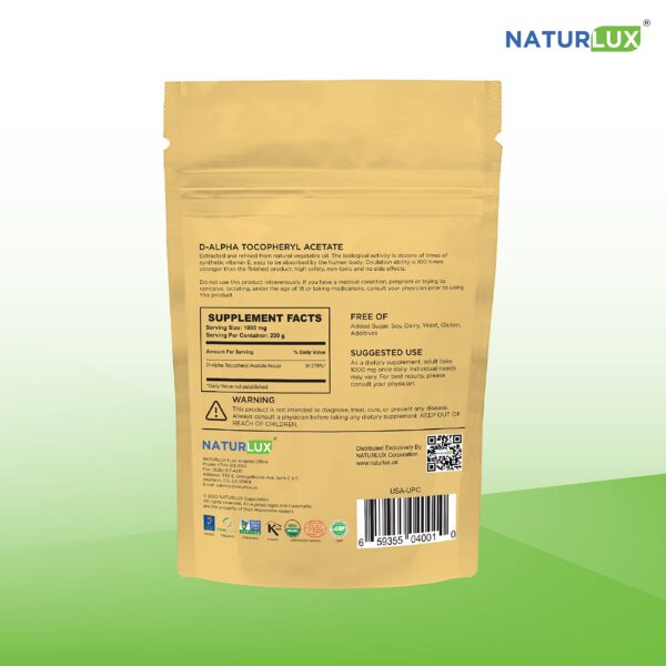 Etiqueta Naturlux Tocopherol D-alfa